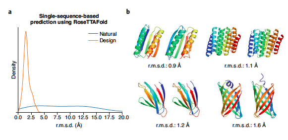 naturemethods's tweet photo. RoseTTAfold developers @minkbaek and David Baker from @UWproteindesign discuss the enormous potential of the new deep learning-based approaches and the advance they provide over traditional approaches for protein structure prediction. 
https://t.co/qmTpqDr3Jw https://t.co/uHnhMw1niX