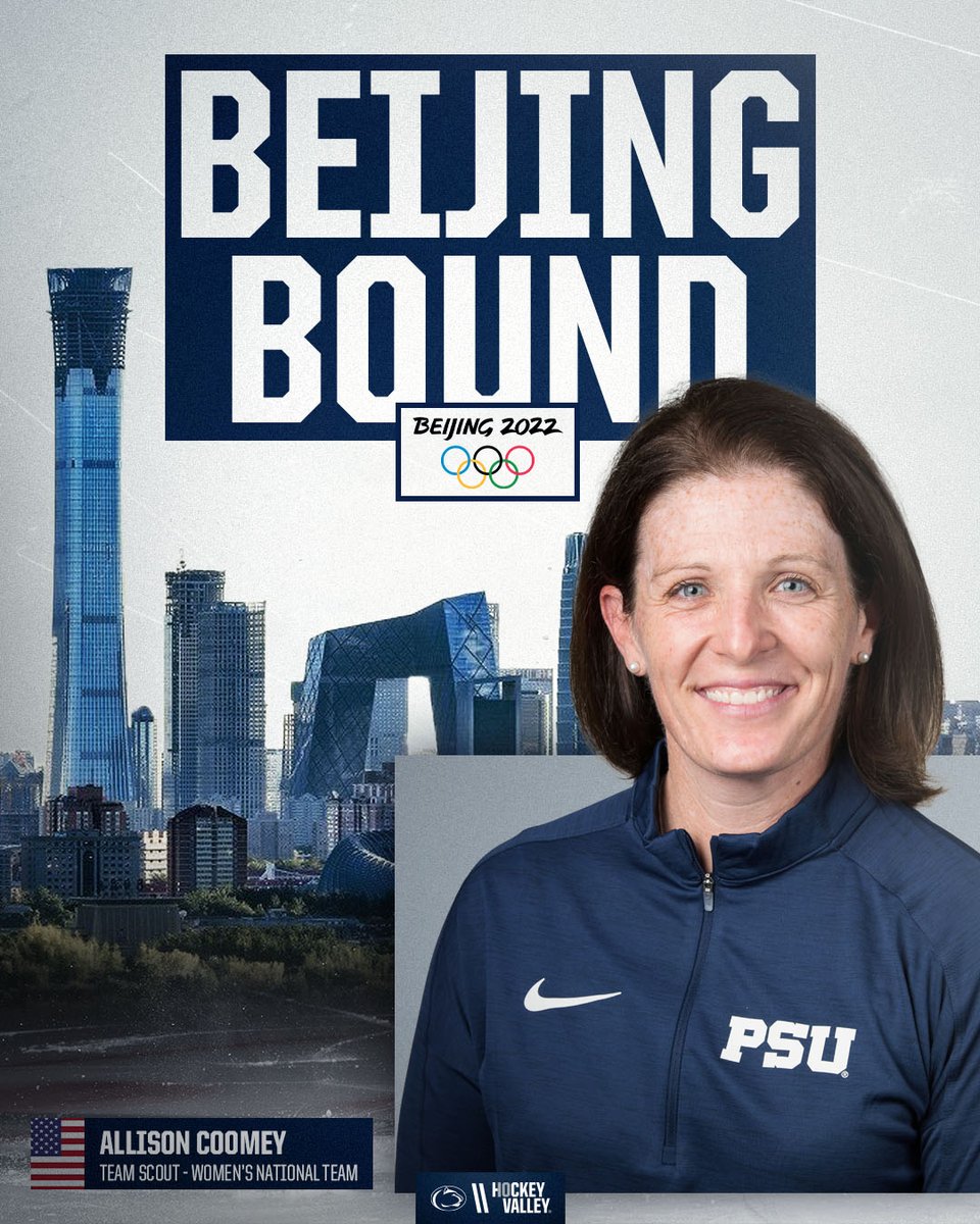 PennStateWHKY's tweet image. Coach Coomey is heading to Beijing! 

@Coomey2 will join Team USA as a team scout for the women's national team for the 2022 Winter Olympic Games!

🔗: gopsusports.com/news/2022/1/11…

#WeAre #HockeyValley