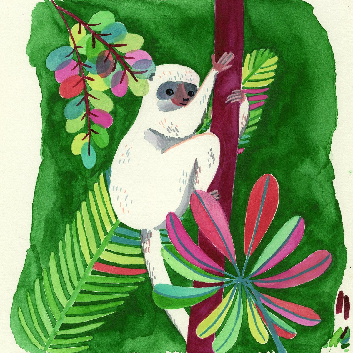 Another artwork I haven't touched in 4+ years and then managed to finish in less than an hour. Why do I do this to myself? This will be part of my original art sale that will go live tomorrow! Stay tuned.
__________________
#ArtistProblems #silkysifaka #lemur #sifaka