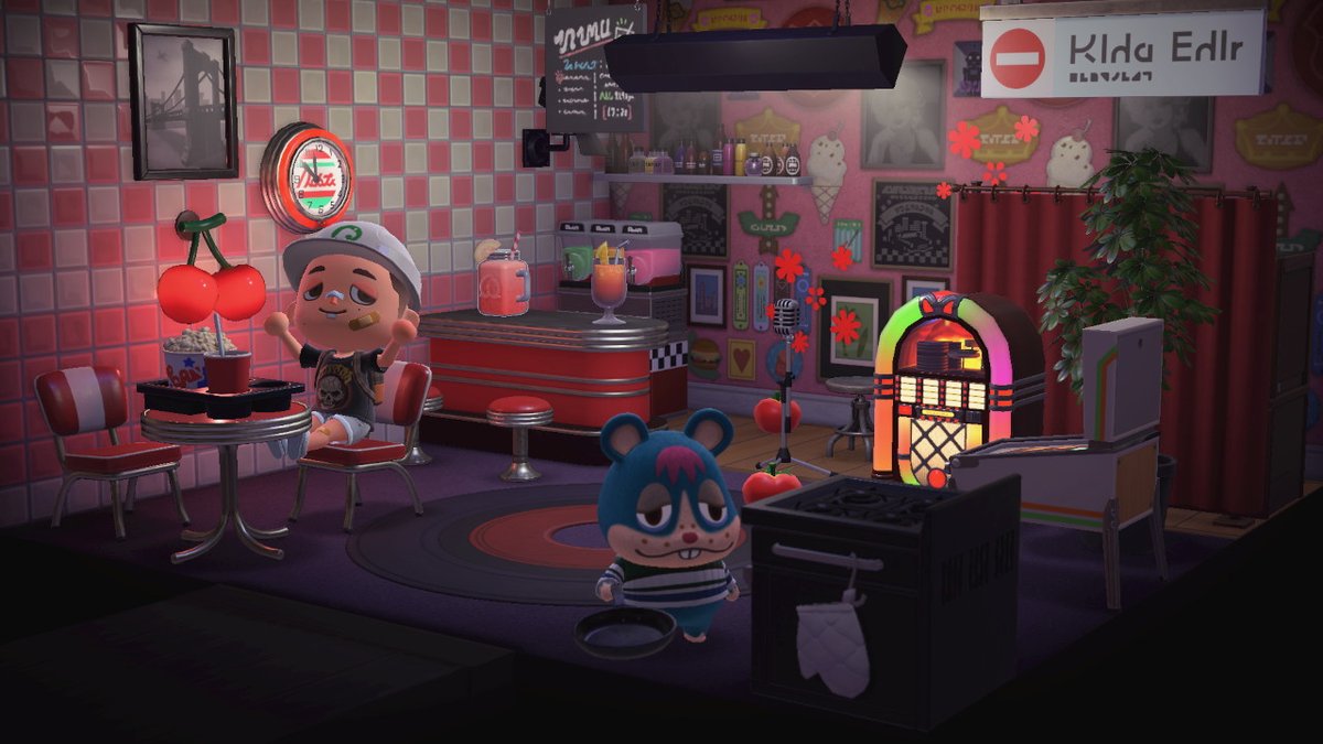jimbyhorizons's tweet photo. remodel for Rodney! turned his house into a comedy club to try out his newest dishes and stand up material. #AnimalCrossing #ACNH https://t.co/dwFLWDjzHC