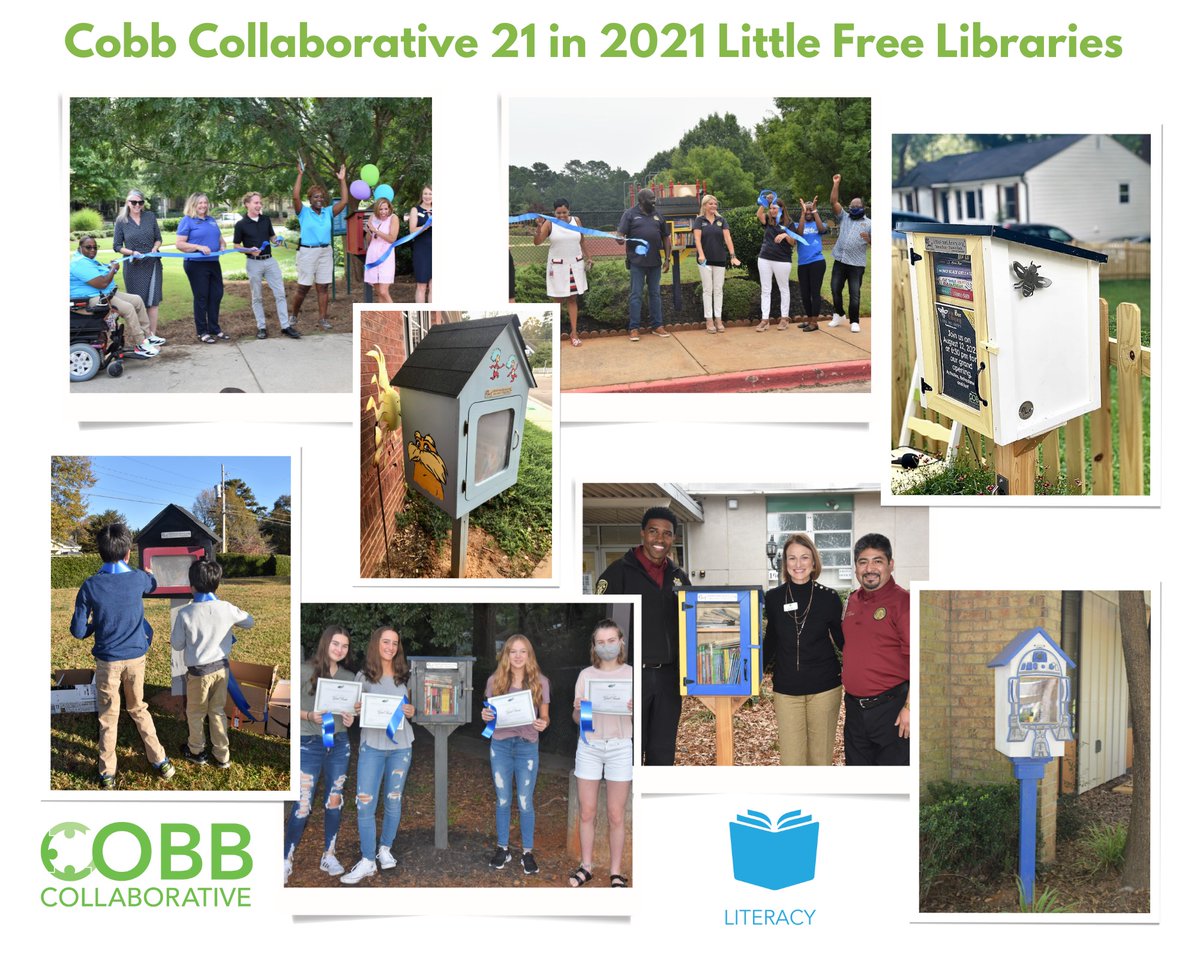 Congratulations to @CobbCollaborate for achieving their goal of installing 21 Little Free Libraries across Cobb County, Georgia, in 2021. Community organizations like Cobb Collaborative can have a meaningful impact on improving book access for all!