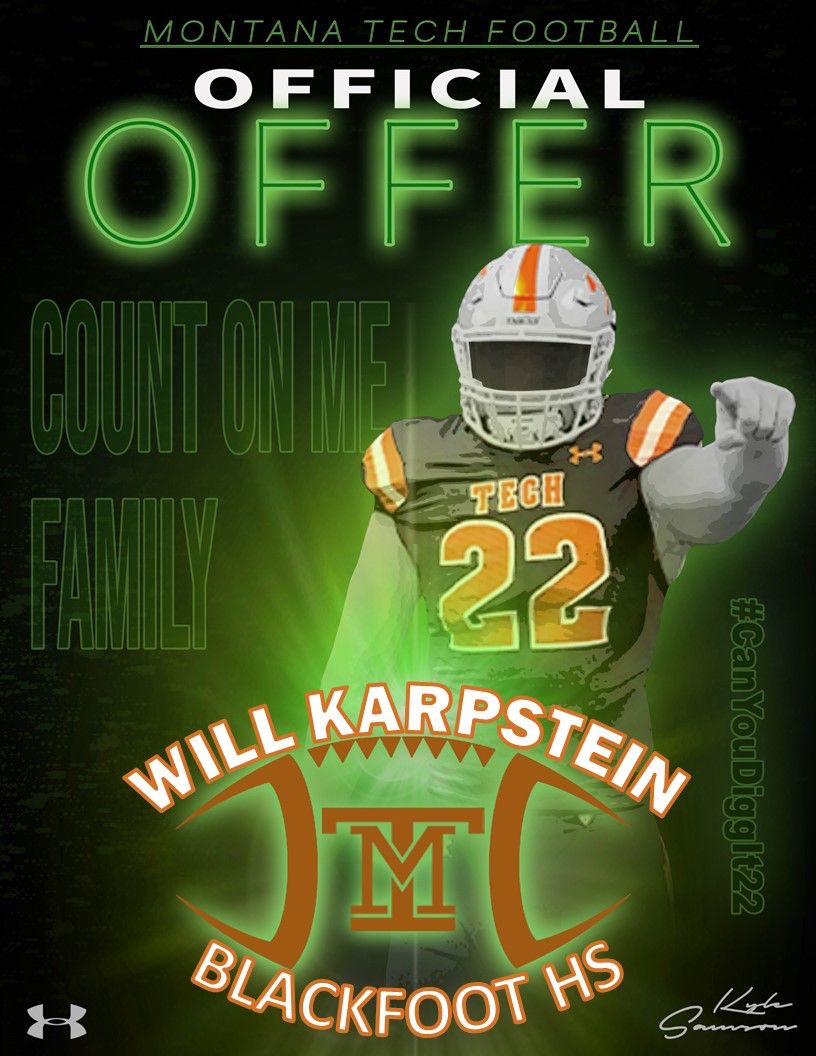 πΊπΈ William Karpstein π©πͺ (@will_karpstein) on Twitter photo After a great call with @coachdthatcher I am very greatful and excited to announce that I have received an offer from <a href="/MonTechFootball/">Montana Tech Football</a> to become an Oredigger!!! THANK YOU! <a href="/CoachKyleSamson/">Kyle Samson</a> @coachdthatcher
<a href="/MonTechFootball/">Montana Tech Football</a> After a great call with @coachdthatcher I am very greatful and excited to announce that I have received an offer from <a href="/MonTechFootball/">Montana Tech Football</a> to become an Oredigger!!! THANK YOU! <a href="/CoachKyleSamson/">Kyle Samson</a> @coachdthatcher
<a href="/MonTechFootball/">Montana Tech Football</a>