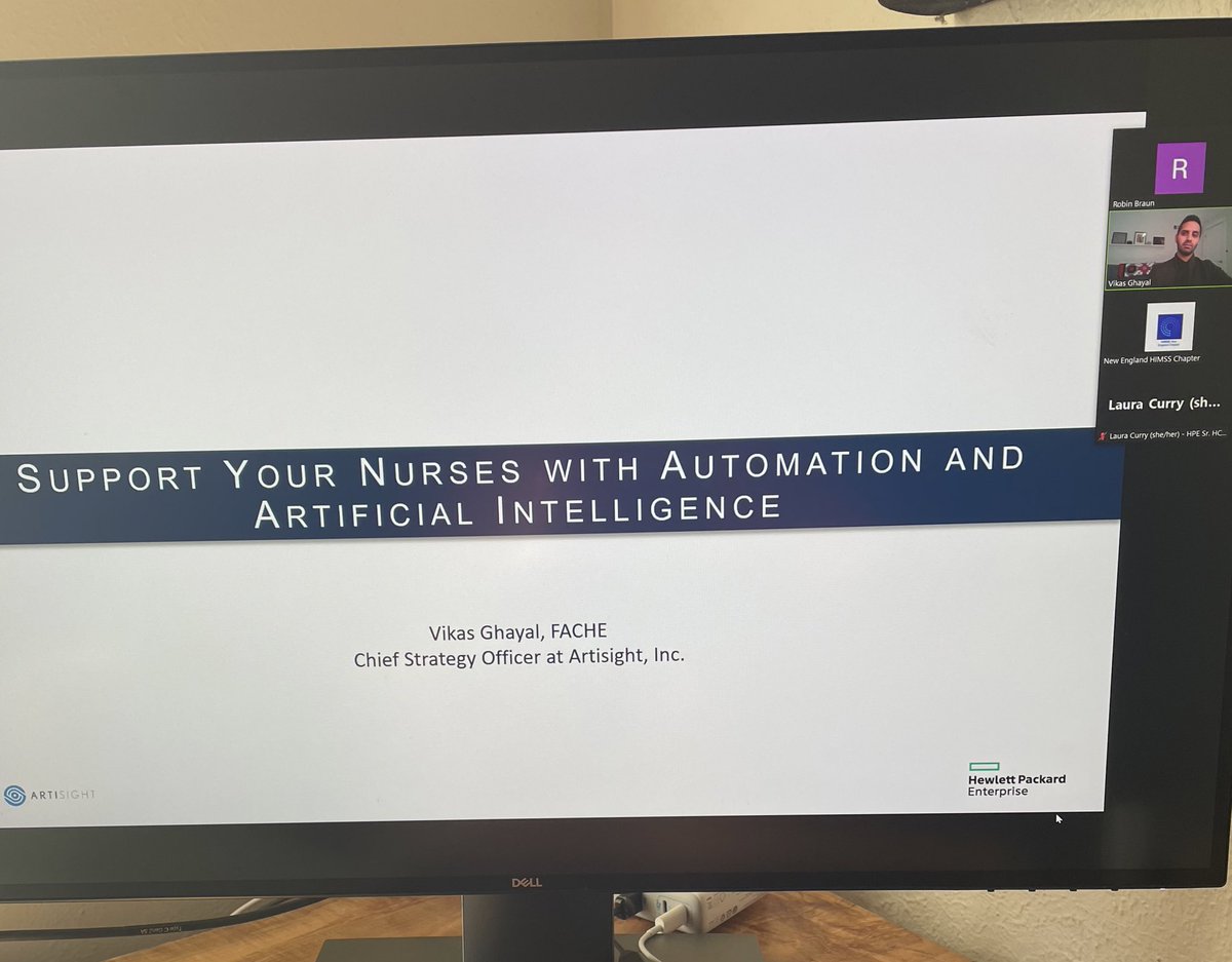 Look forward to @NewEnglandHIMSS session about to kick off! Great discussion with Vikas from <a href="/_artisight/">Artisight</a> on supporting #nurses with #automation. Thanks <a href="/HPE_AI/">HPE AI</a> for the partnership! <a href="/NVIDIAHealth/">NVIDIA Healthcare</a>