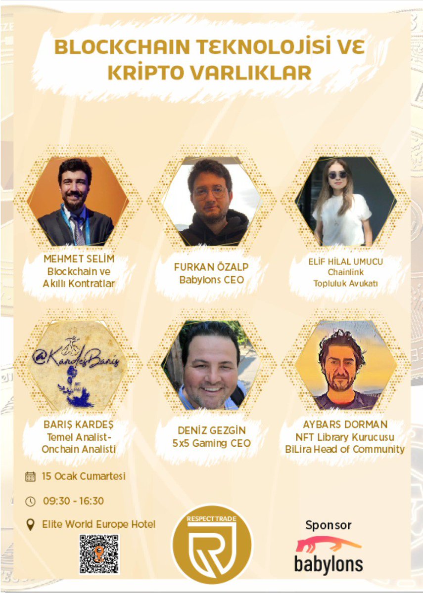 Respect Trade (@respecttrade) on Twitter photo 🔊Respect Trade İstanbul Etkinliğine son 4 gün😍
Blockchain,Akıllı Kontratlar,Metaverse, NFT, On-Chain ve Gaming konularında Değerli;
<a href="/mesgo_/">MESG🦊⃤</a>
<a href="/KardesBaris/">Barış Kardeş</a> (Online)
<a href="/furknzlp/">Furkan Özalp</a>
<a href="/elifhilalumucu/">Av. Elif Hilal Kara</a>
<a href="/blockhoood/">Aybars Dorman (Nika)</a>
<a href="/DenizGezgin80/">Deniz Gezgin</a> Hocalarımız ile birlikte olacağız
15 Ocak'ta görüşmek üzere😉 🔊Respect Trade İstanbul Etkinliğine son 4 gün😍
Blockchain,Akıllı Kontratlar,Metaverse, NFT, On-Chain ve Gaming konularında Değerli;
<a href="/mesgo_/">MESG🦊⃤</a>
<a href="/KardesBaris/">Barış Kardeş</a> (Online)
<a href="/furknzlp/">Furkan Özalp</a>
<a href="/elifhilalumucu/">Av. Elif Hilal Kara</a>
<a href="/blockhoood/">Aybars Dorman (Nika)</a>
<a href="/DenizGezgin80/">Deniz Gezgin</a> Hocalarımız ile birlikte olacağız
15 Ocak'ta görüşmek üzere😉