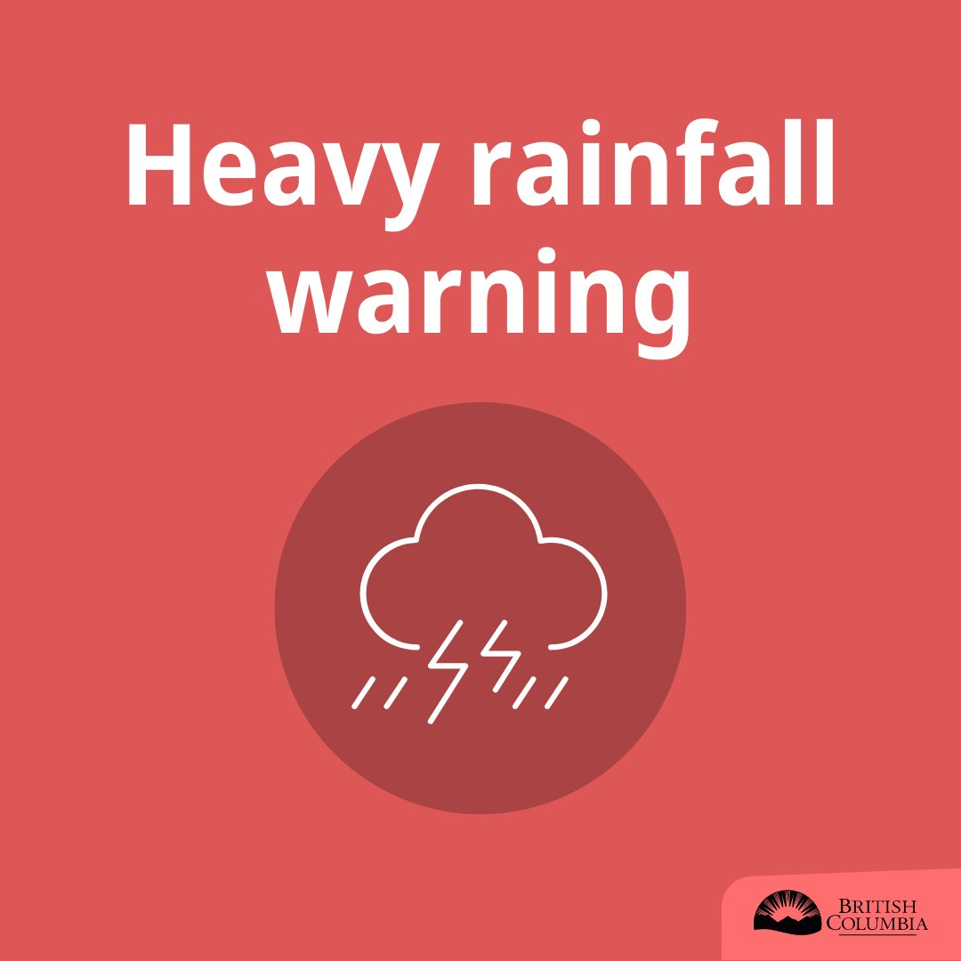 An atmospheric river is expected to hit BC's coast starting late Tuesday afternoon. Heavy rainfall could melt snow quickly and cause flooding. Be prepared and follow alerts and forecasts from Environment Canada: weather.gc.ca/warnings/index…

#BCStorm #BritishColumbia #ProvinceofBC