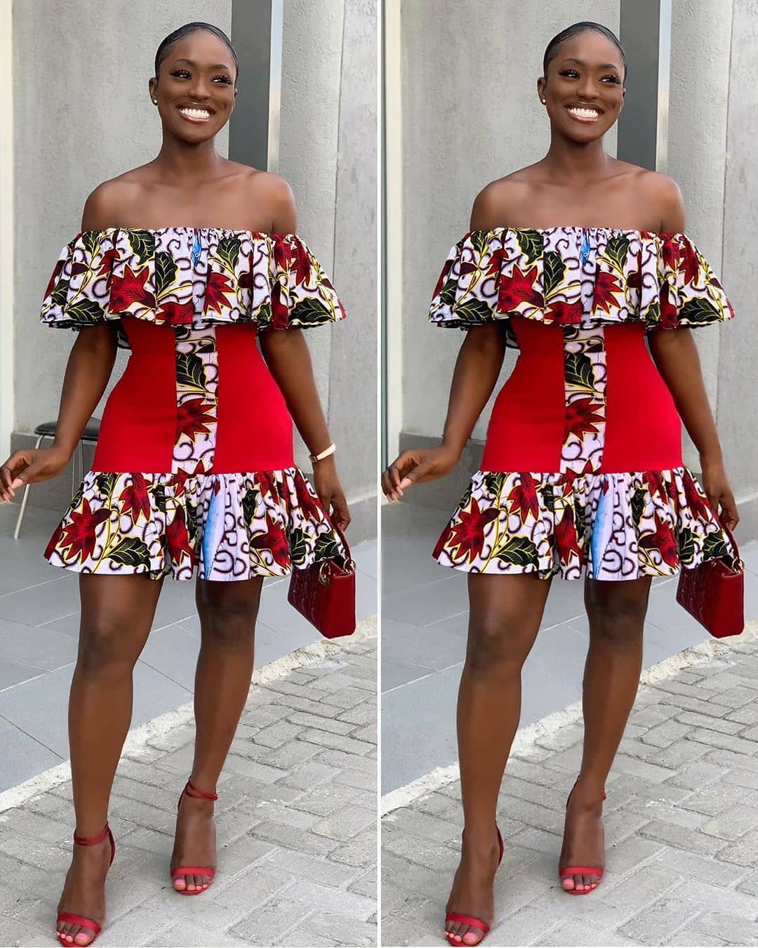 Patterned top ankara styles