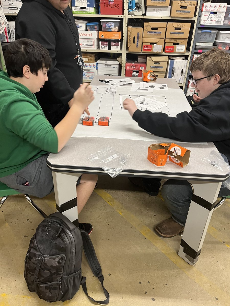 Racing Edison Robots using barcode commands.