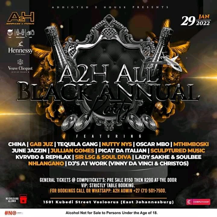 Akhona_Khulz's tweet image. WELL.. There's No Party Like A2H Party Hosted By @ZeedanM 🔥

Always Features Trusted DJs : @china_deepinsid @tequilagangsa @NuttyNysMbelu @JuneJazzin @JULLiAN_GOMES @sculpturedmusik @SirLSG_SA @KVRVBO_Official @SoulDiva_DJ @LadySakhe @VinnyDaVinci @djchristossa

Sat 29 Jan 2022