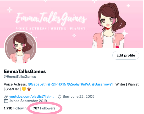 Tharcia 776 followers by the end of the day? 🤔

I have some silly goals for if I reach 1k followers, but I doubt I'll get there but here's what I have for now:
- Buy a Sans plush
- Max out Jean

(Give me more ideas below if you'd like!)