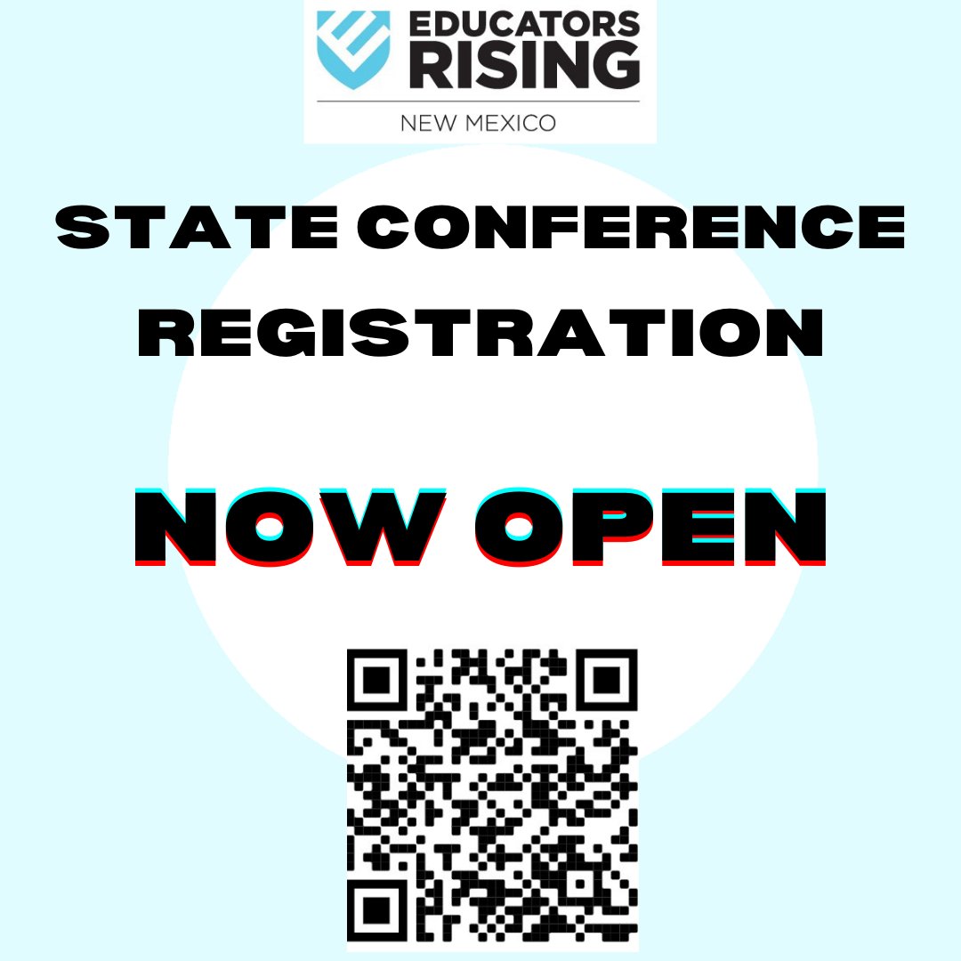 2022 state conference registration is NOW OPEN! Find more information at educatorsrisingnm.nmsu.edu under the 2022 Conference menu tab. Registration deadline is Feb. 16th!