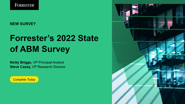 Get involved in Forrester's newest B2B marketing study, investigating the State of ABM and its relationship with Demand Marketing. Survey runs will January 21st and only takes 5 to 10 minutes to complete. forrester.co1.qualtrics.com/jfe/form/SV_3r…