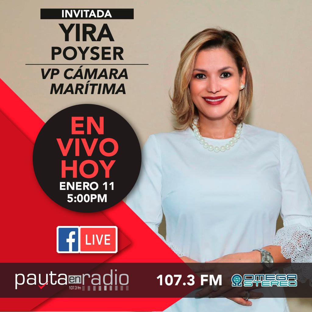 Hoy a las 5PM, <a href="/YiraPoyser/">Yira Poyser</a> ,VP de la <a href="/camaramaritima/">Cámara Marítima</a> estará dando una entrevista en <a href="/PAUTAENRADIO/">Pauta en Radio</a> por <a href="/omegastereo1073/">Omega Stereo🎤</a> #nuestraindustria⚓️