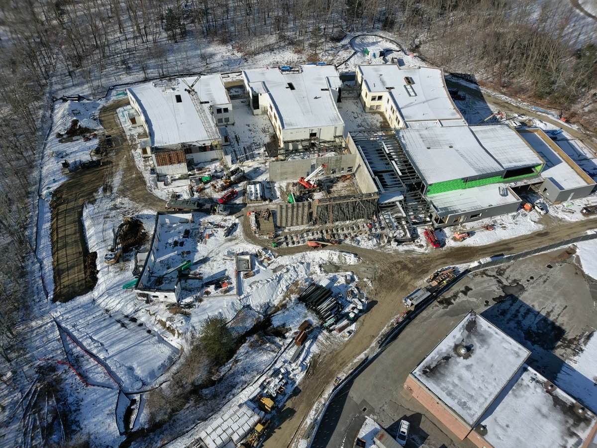 Most recent drone photo of the Candlewood Lake Elementary School construction project