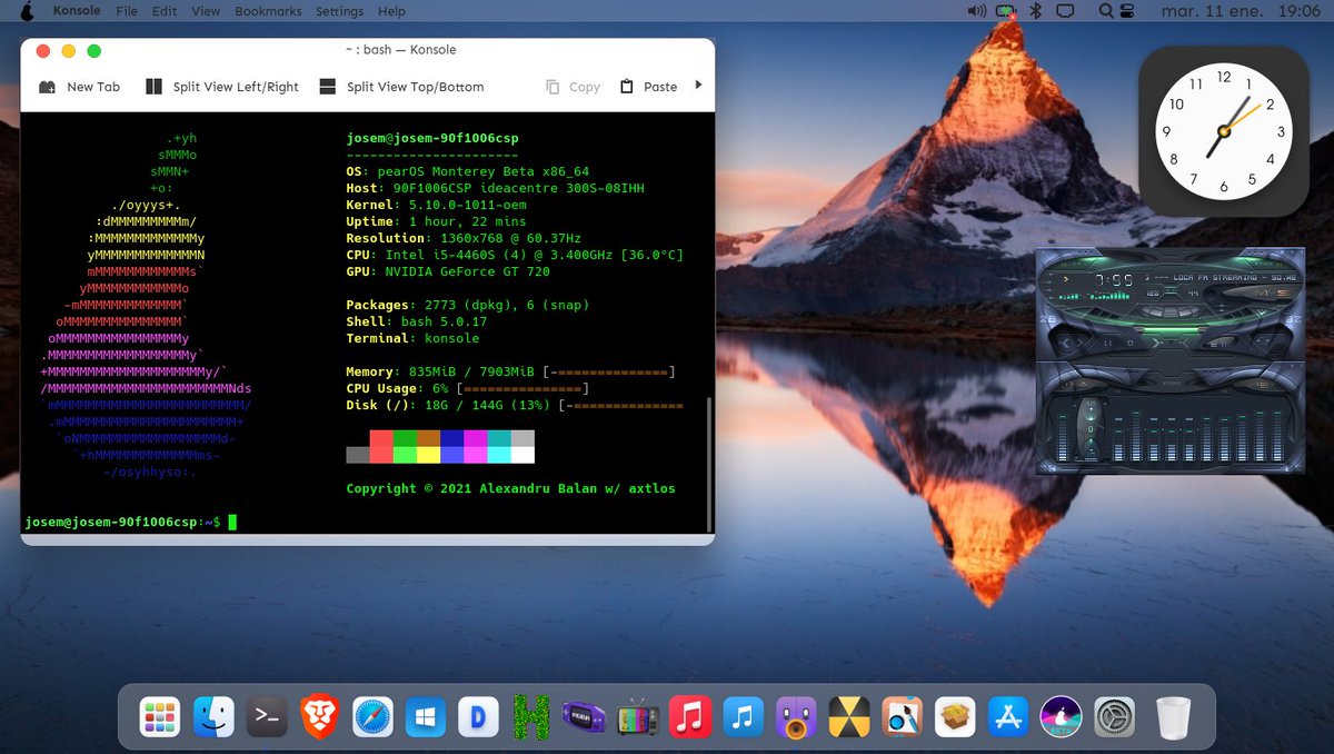 jmpsosa79's tweet photo. Esta distribución se llama Pear OS Monterey, con el escritorio KDE Plasma y basada en Ubuntu #Linux #opensource #PearOS #KDEPlasma #Ubuntu 🖱️🕹️🖥️ https://t.co/4Ejxs4iHBu