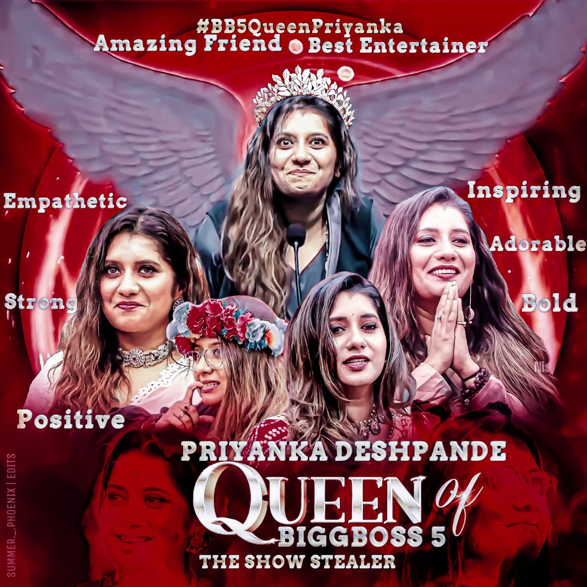 Priya22g's tweet photo. I can't stop loving this bold and beautiful woman💖

#Priyanka is cute, funny, strong, consistent performer, spreads love, +ve &amp; happiness, foodie, true friend, amazing entertainer &amp; rises strong from failures👑

#BB5QueenPriyanka #VoteForPriyanka 
#BiggBossTamil5 #BiggBossTamil https://t.co/csONJRHhCB