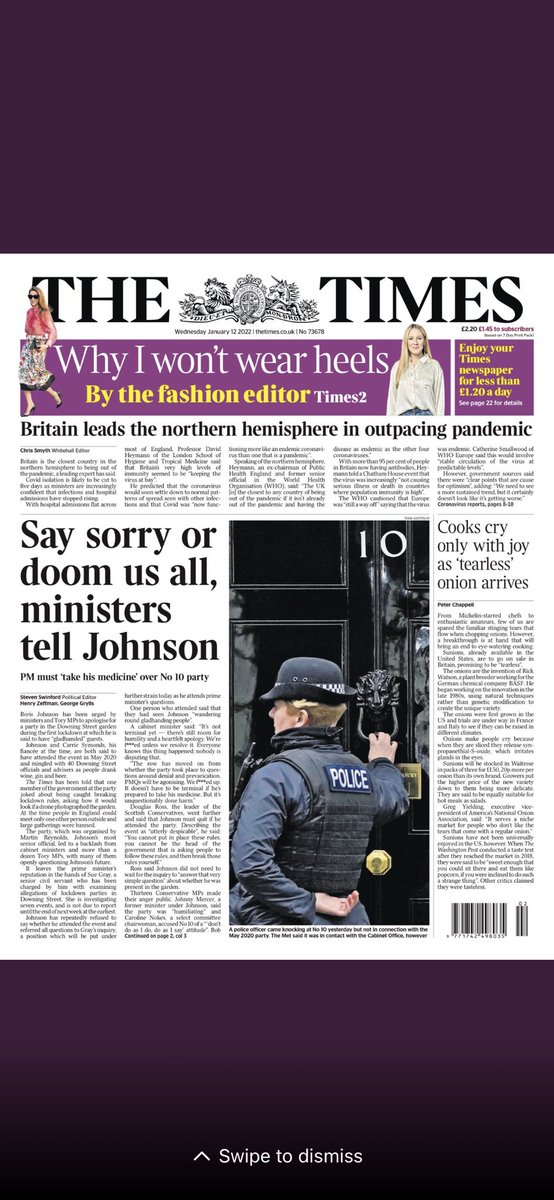 PM under pressure to say sorry. 

Things he can say sorry for - 
- sorry people are angry
- sorry this is distracting from the important issues
- sorry people are doubting our integrity 

Things he won’t say sorry for 
- lying 
- breaking the law 
- partying like it’s 1999