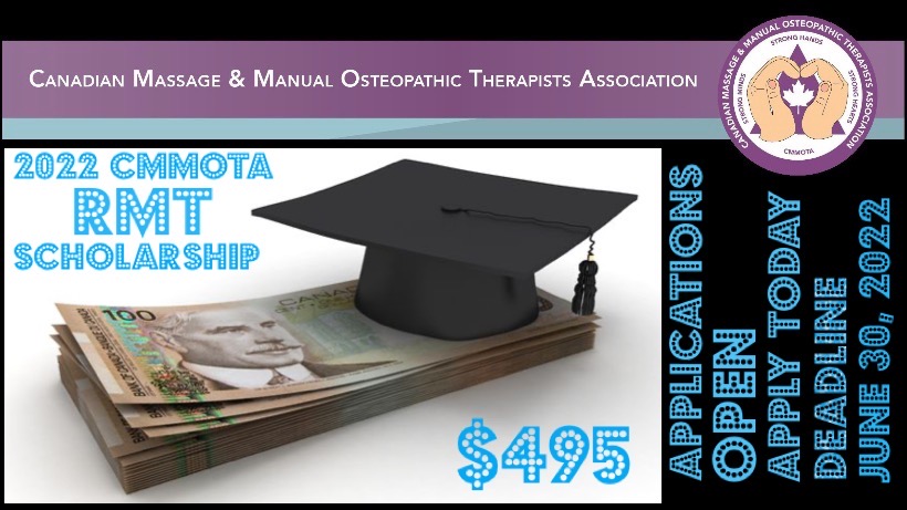 CMMOTACanada's tweet photo. We are excited to announce that our #scholarship applications for our #CMMOTA Massage Therapy 2022 Scholarship is open!
To find out more please visit
https://t.co/gXELFy2vV8
#RMT #CMMOTACanada #massagetherapy #massagestudents #massagescholarship https://t.co/tpkgo0DKrD