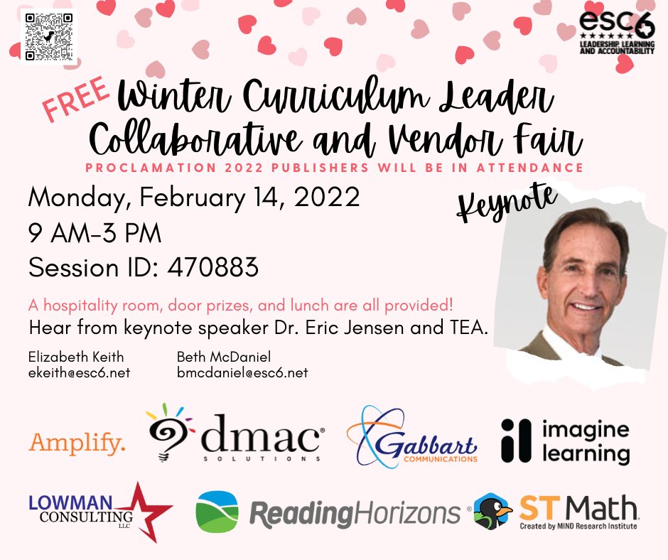 Calling all Superintendents, Principals, Assistant Principals, Instructional Coaches, and Curriculum Leaders, we would love for you to join us on Monday, February 14, for a FREE Collaborative and Vendor Fair. Click here to register: bit.ly bit.ly/winterclc