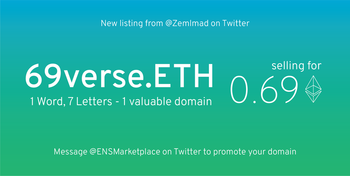 ENSMarketplace's tweet photo. 🔥 domain from @ZemImad!
🔗: https://t.co/mEEYkCPwKL

#ENSMarketplace #ENS #ETH #ENSDomains #Domain https://t.co/iwb1xpvUWn