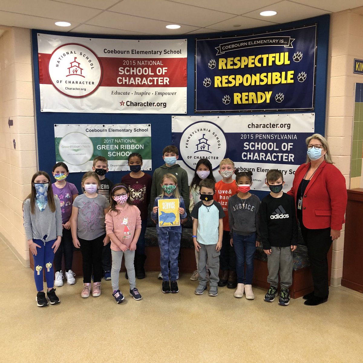 Congratulations to <a href="/CoebournES/">Coebourn Elementary</a> students who were named Student of the Month for SERVICE! 🐾#CougarPride ⁦<a href="/PennDelco/">Penn-Delco SD</a>⁩ #PennDelcoProud #NationalSchoolOfCharacter <a href="/CharacterDotOrg/">Character.org</a> ⁦<a href="/CEValues/">CoreEssentialValues</a>⁩