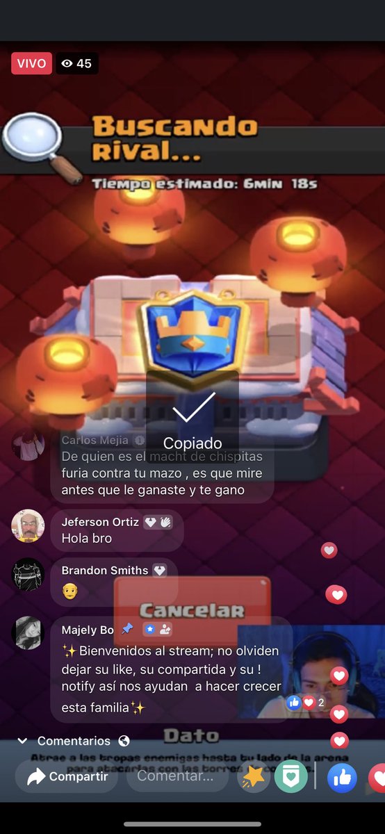 ProPBrayan's tweet image. Gente acaba de prender directo el crack de @DenisitoproxC  pasen a pasarla piola #ClashRoyale #topmundial facebook.com/10006353470788…