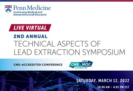 Penn Cardiology (@penncardiology) on Twitter photo #EPeeps: Mark your 🗓️ for the 2nd Annual Technical Aspects of Lead Extraction Symposium on March 12!
This free CME will provide up-to-date practices and emerging concepts for cardiac implantable electronic device management.
Register 👉 spr.ly/6017JhfYc
<a href="/rdschaller/">Robert Schaller</a> #EPeeps: Mark your 🗓️ for the 2nd Annual Technical Aspects of Lead Extraction Symposium on March 12!
This free CME will provide up-to-date practices and emerging concepts for cardiac implantable electronic device management.
Register 👉 spr.ly/6017JhfYc
<a href="/rdschaller/">Robert Schaller</a>