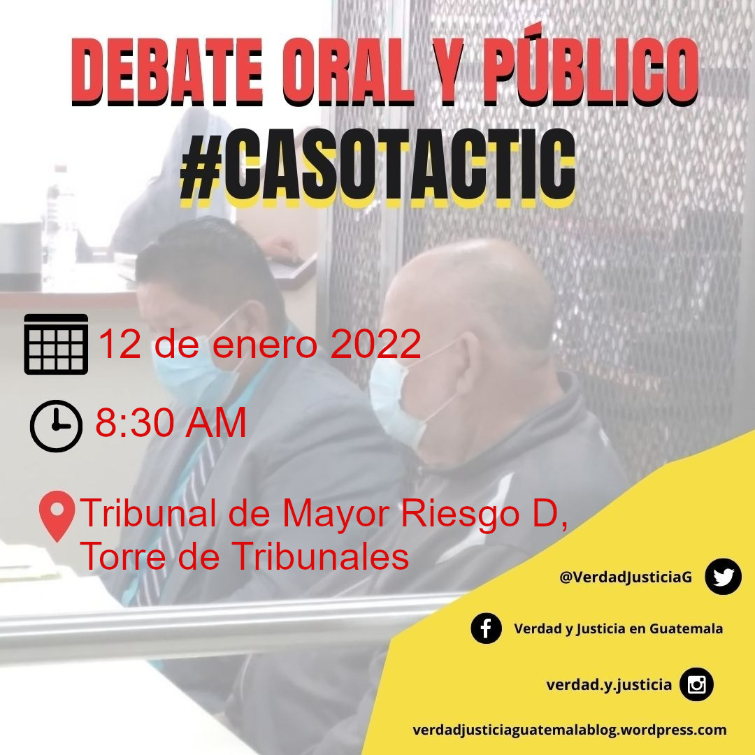 Continúa la SEMANA DE VERAD Y JUSTICIA 

Te compartimos un poco sobre el #CasoTactic para que puedas enterarte los hechos de este juicio histórico por Desaparición Forzada de tres personas de la Aldea Tampo, Tactic, Alta Verapaz. 

📄gazeta.gt/a-juicio-caso-…