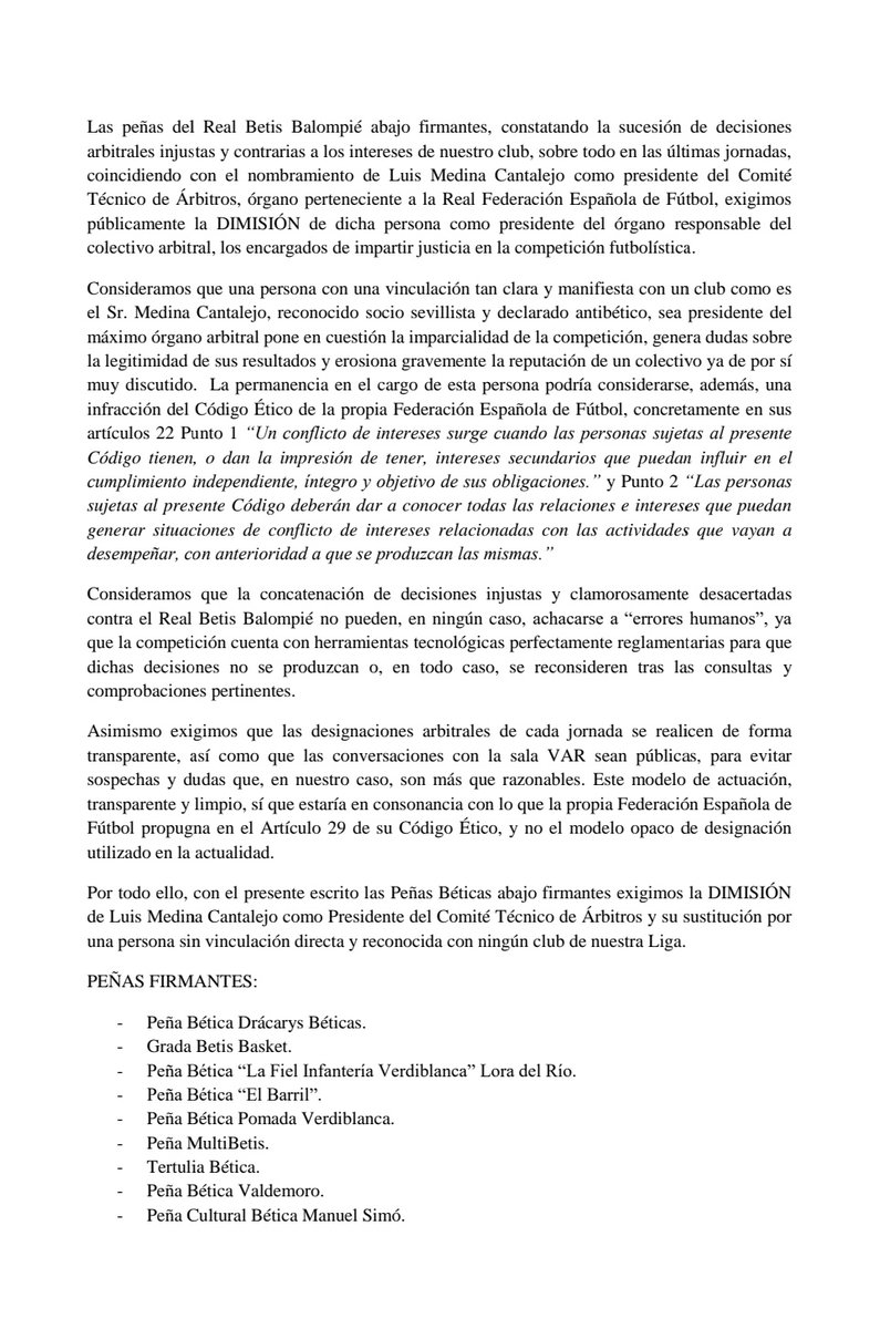 pena_simo's tweet photo. Por la justicia deportiva en el fútbol nacional, contra la adulteración de la competición y por un correcto y transparente funcionamiento de las instituciones deportivas.
@DracarysBeticas @P_BetisBasket @PbLfiv @PB_ElBarril @PB_Pomada_Verd @PBMultiBetis @LosTertulia @PBValdemoro https://t.co/nZnPrOmyME