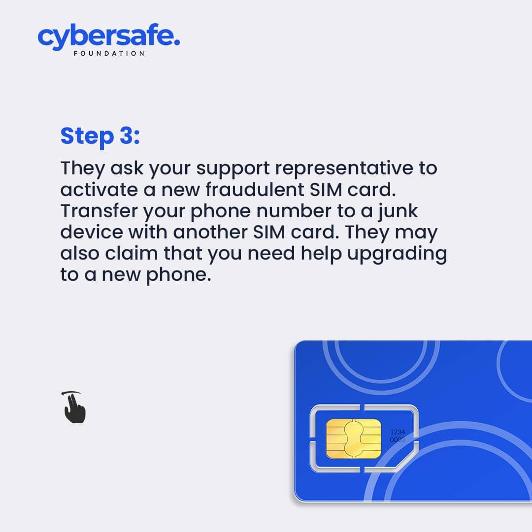 cybersafehq's tweet photo. SIM swap/split scam is one of the latest mobile cybercrime in Nigeria right now. A hacker intercepts the identity of a user after gaining access to their cell phone.
#cybercrime #CyberSecurity #simscam #simfraud https://t.co/e4LVkUpTgN