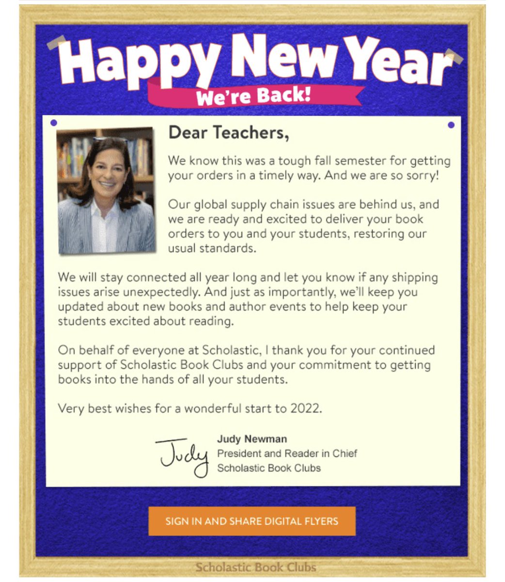 danatrokey's tweet photo. Received this email from @Scholastic today but still waiting on an order placed 11/10/21 🤔🤔 https://t.co/gD0BNCBG9y