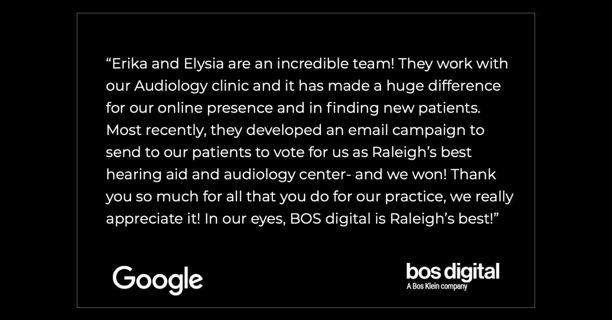 BOSdigital's tweet image. 🙌 The BOS Digital team scoops another 5-star review! 🙏 Great job Erika and Elysia, we love seeing our clients being taken care of and getting them measurable results! Go to 👉  bit.ly/3CurhRv to check out more reviews on our Google My Business profile.