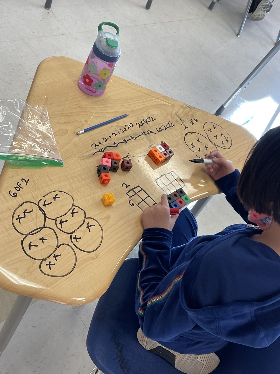 Exploring multiple representations of multiplication! Line it, group it,array it, write it! #rvsed #rvsnumeracy <a href="/EastLakeRVS/">East Lake School</a>