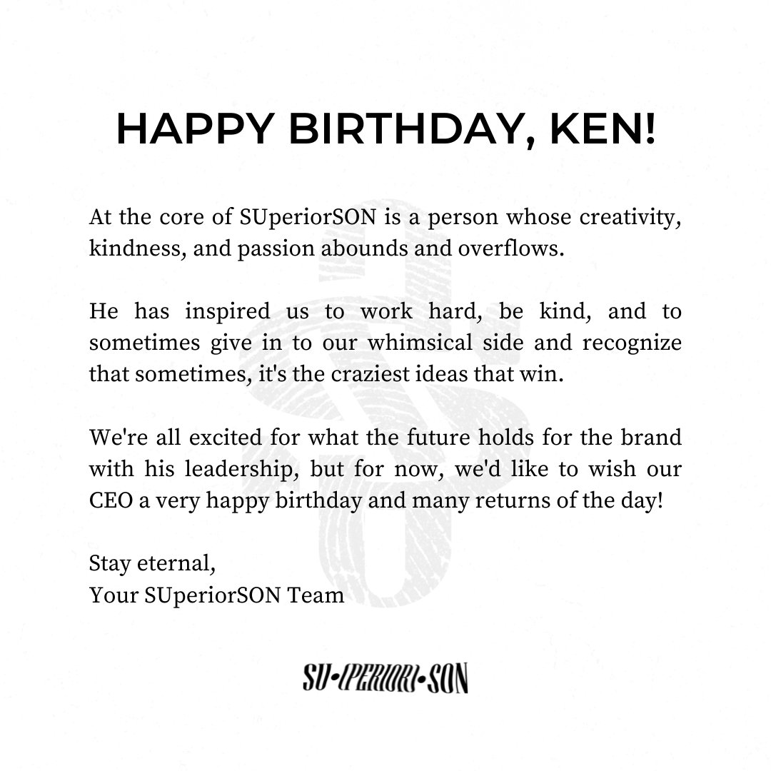 superior_son's tweet photo. Happy Birthday to the visionary, artist, and the 'realest' there is, @keun16308352! Stay eternal. 💣

SUPERIOR KEN DAY 
#HappySB19KenDay https://t.co/4kzOUoPyI0