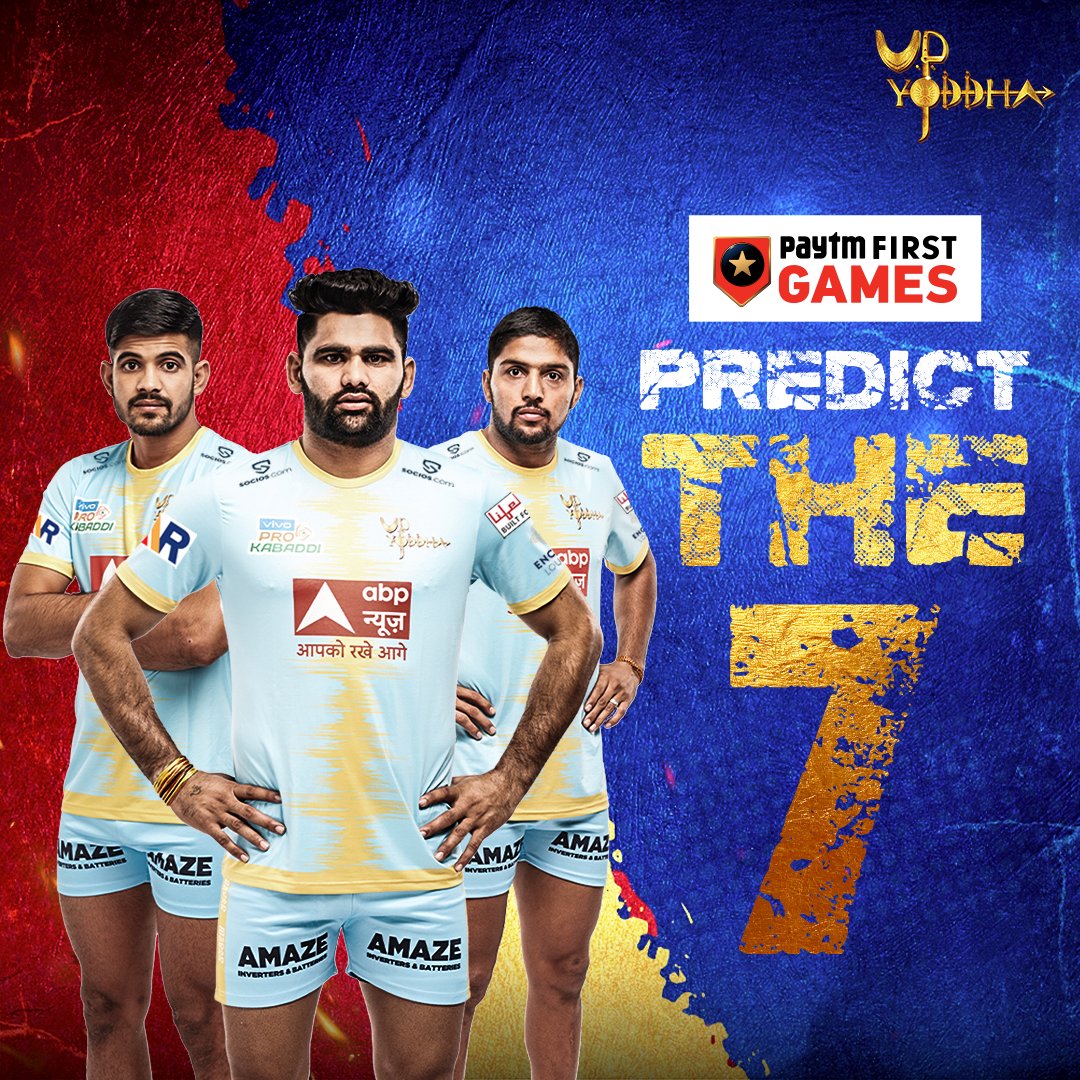 UpYoddhas's tweet photo. Pichli jeet ke baad, kya hoga aaj ka team combination? π€
Lagaiye anumaan aur bataiye hume, kaun honge woh 7οΈβ£ Yoddha joh aaj utrenge mat par. π§’
#HSvUP #YoddhaHum #SaansRokSeenaThok #GMR #vivoProKabaddi #SuperhitPanga #PredictTheSeven @NarwalPardeep11 @PaytmFirstGames https://t.co/PxckbfYTWD