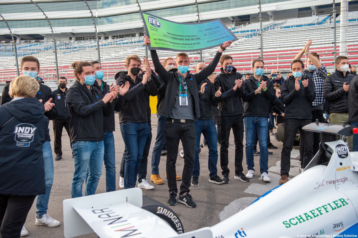 GermanyinBoston's tweet image. 🏎🏁 A team from the 🇩🇪 German university @TU_Muenchen won the 2nd place at the #AutonomousChallenge in 🇺🇸 Las Vegas. 🥳 Congratulations! The team’s software allows race cars to compete in motor sports without a driver. Read more about it: go.tum.de/050935