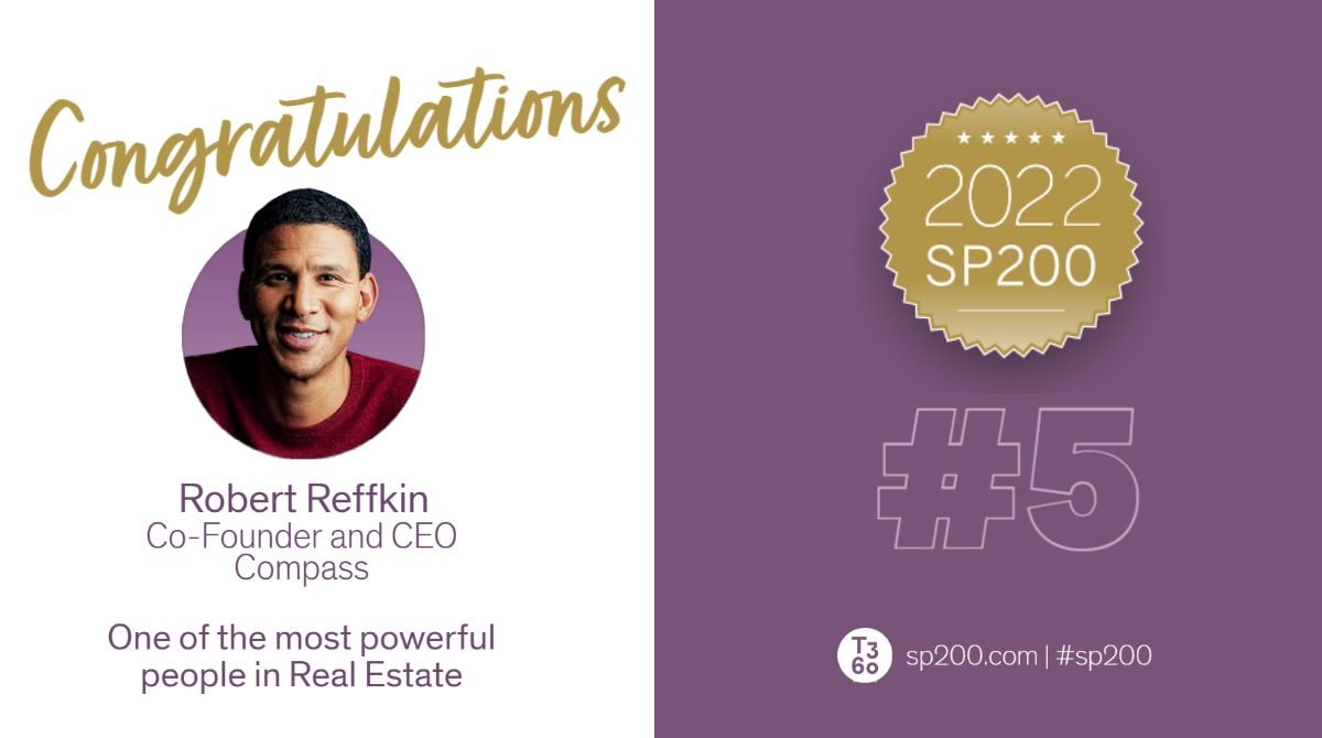 Congrats to <a href="/RobReffkin/">Robert Reffkin</a> Co-founder and CEO of <a href="/Compass/">Compass</a> - One of the Most Powerful and #Influential People in #RealEstate - #top5 <a href="/Swanepoel/">Stefan Swanepoel</a> #SP200 #Rankings by @t3_sixty See the full list at sp200.com cc: <a href="/jackmiller/">Jack Miller</a> <a href="/adamsohn/">adamsohn</a> <a href="/Inman/">Inman</a>