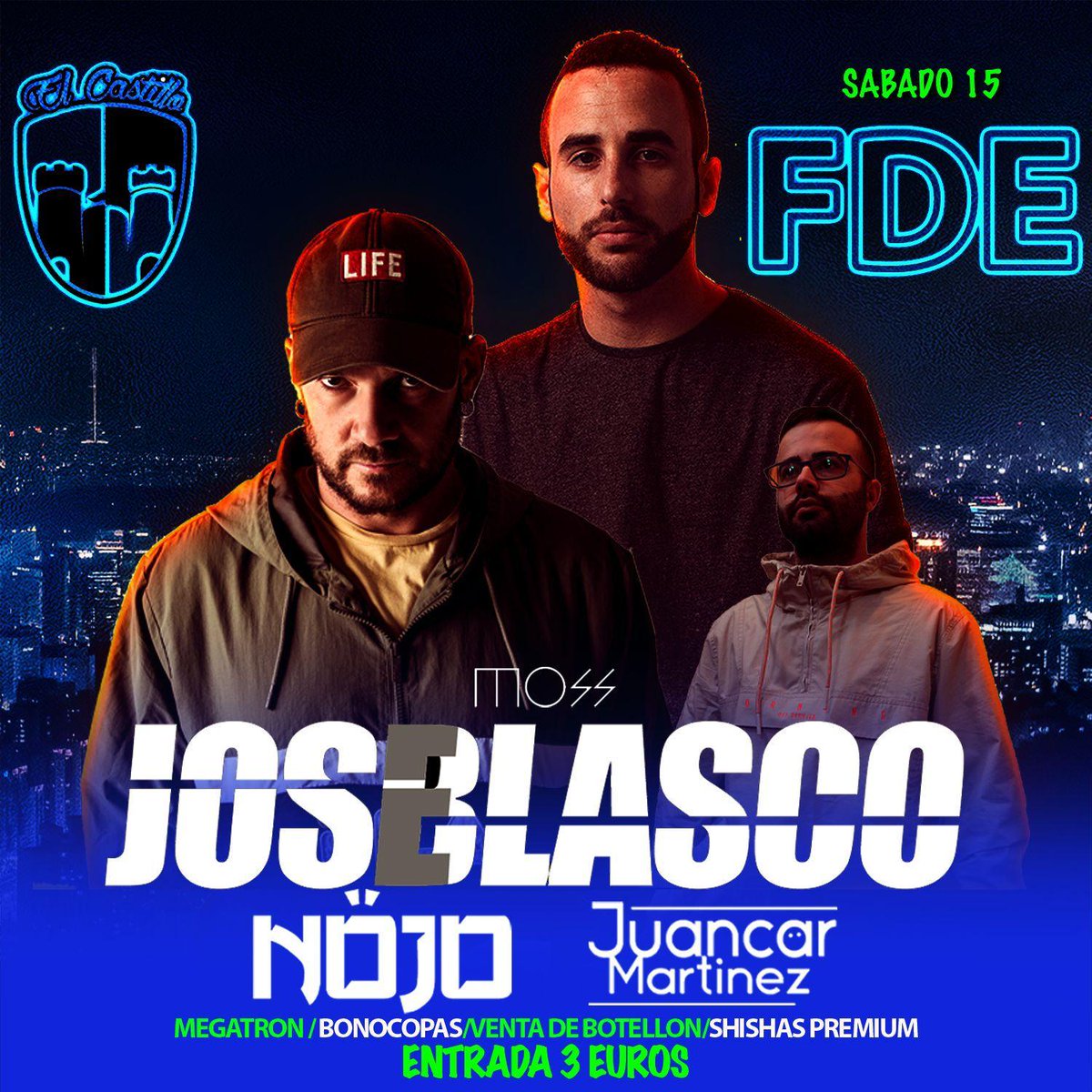 FDE SÁBADO 15 enero
Temática: chandal🤪
Entrada 4€ las primeras 300 personas y el resto 5€
IMPORTANTE: Traer DNI FÍSICO +16
-Se sorteará una entrada en cada una de las redes sociales y un bonocopa en instagram
•Para entrar en el sorteo hay que seguir esta cuenta y retwittear