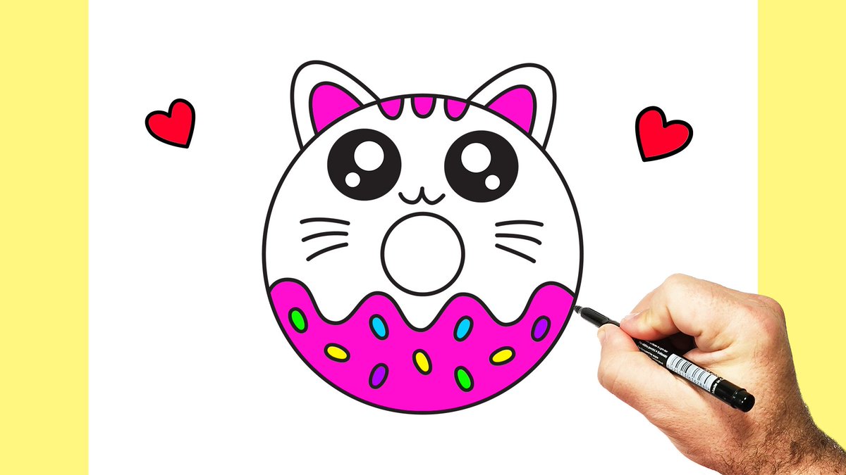 Cómo dibujar un gatito de dibujos animados para un niño? - IzBumagi.net -  Cómo hacer manualidades, origami y regalos de papel, image size:1200x675