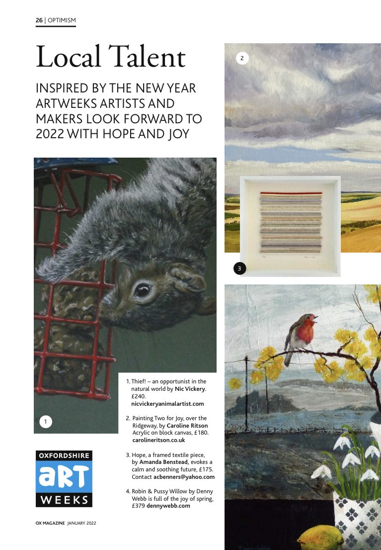 nicvickerybrown's tweet photo. My regular bird feeder raider has made it from to the pages of @ox_magazine this week. Hope you can join us for this years @OxonArtweeks 40 years young in 2022! #nutthief https://t.co/kfjMlGGJqL