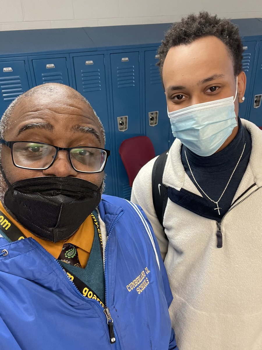 HighCumberland's tweet photo. Mr. Williams is congratulating CHS senior, Calvin Foster, on receiving an offer of a full ride to Virginia Tech! #iamcucps #DukePride https://t.co/Wcg2Ockr44