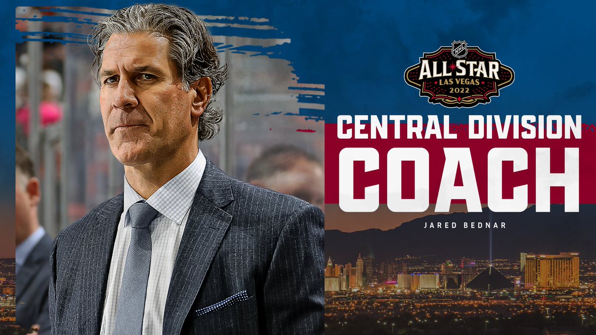 Avalanche's tweet photo. Jared Bednar has become the first coach in Avs history to serve as a head coach at the NHL All-Star Game.

Let’s go, Bedsy!

#GoAvsGo https://t.co/LBnbximk7C