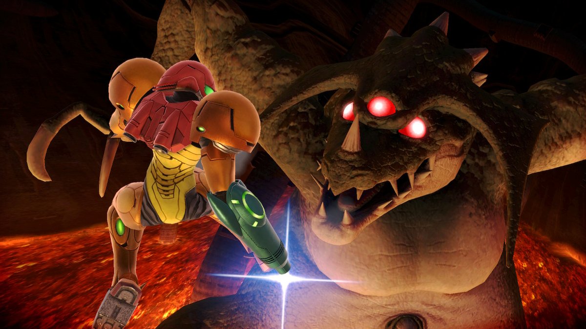 MykBit's tweet image. Couple shots of Samus &amp;amp; Kraid. #metroid #samus #kraid #SmashBros #NintendoSwitch