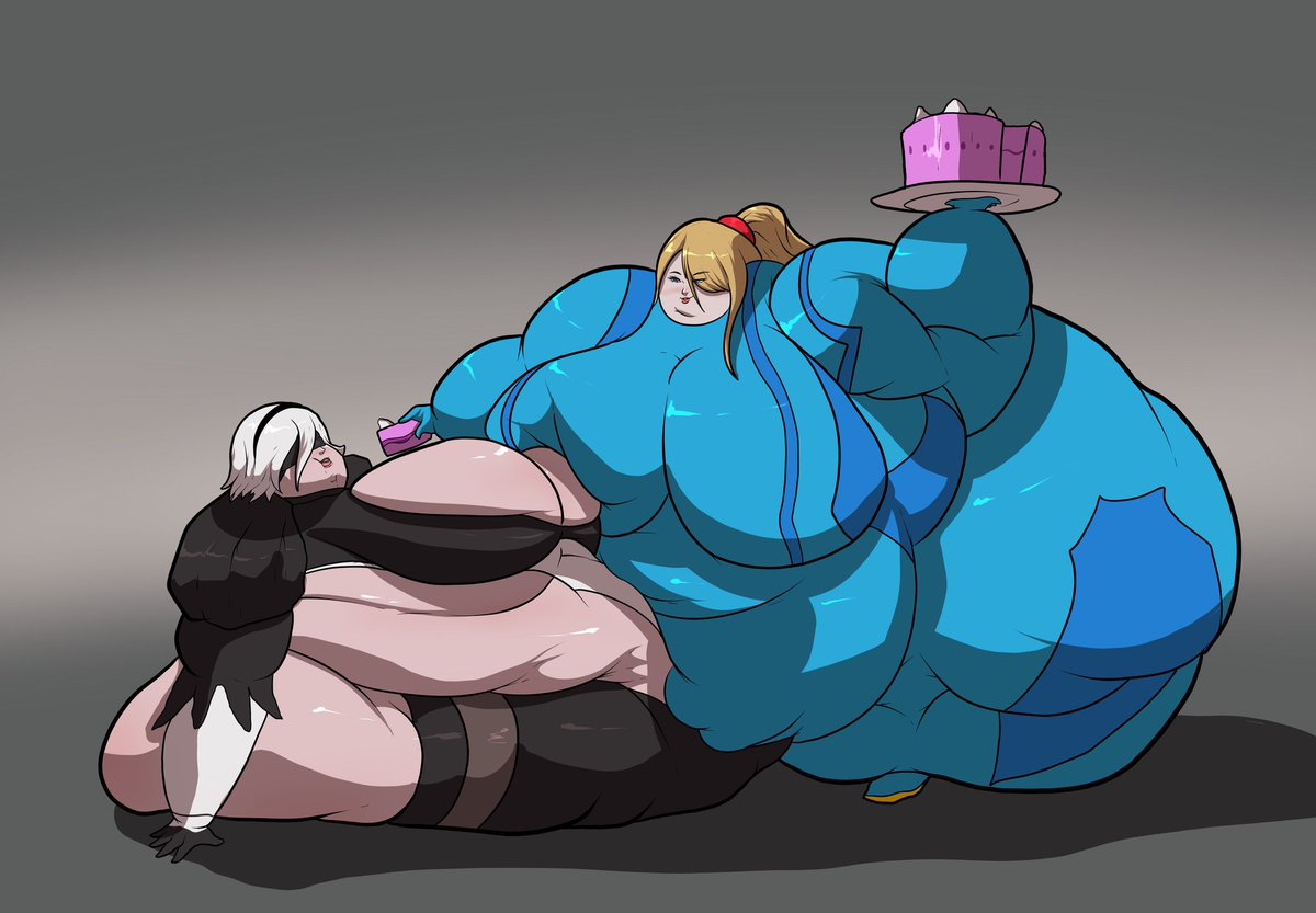Jigglebits1's tweet image. And the last part for now of Waifucon, 2b and Samus have a little time alone ~