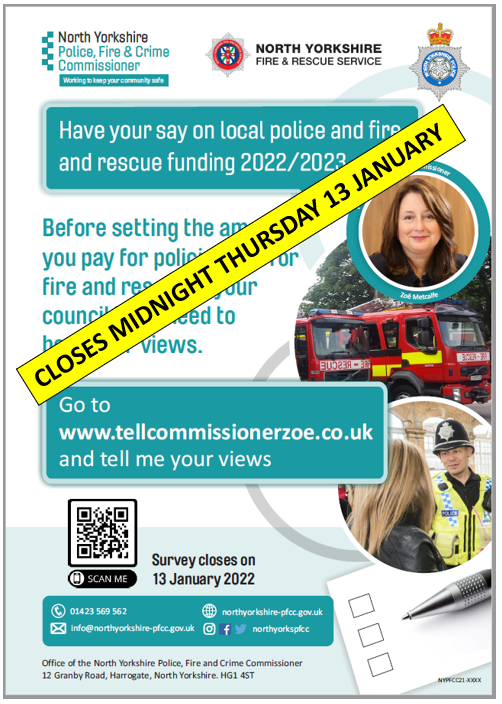 northyorkspfcc's tweet photo. #DiscoverRipon Last few days - Make sure your voice is heard.
Consultation ends midnight Thursday 13 January.
How much you are willing to pay for @nyorkspolice & @NorthYorksFire in your #CouncilTax ? https://t.co/vl9tGmGDLm https://t.co/VhQXZ9ohnL