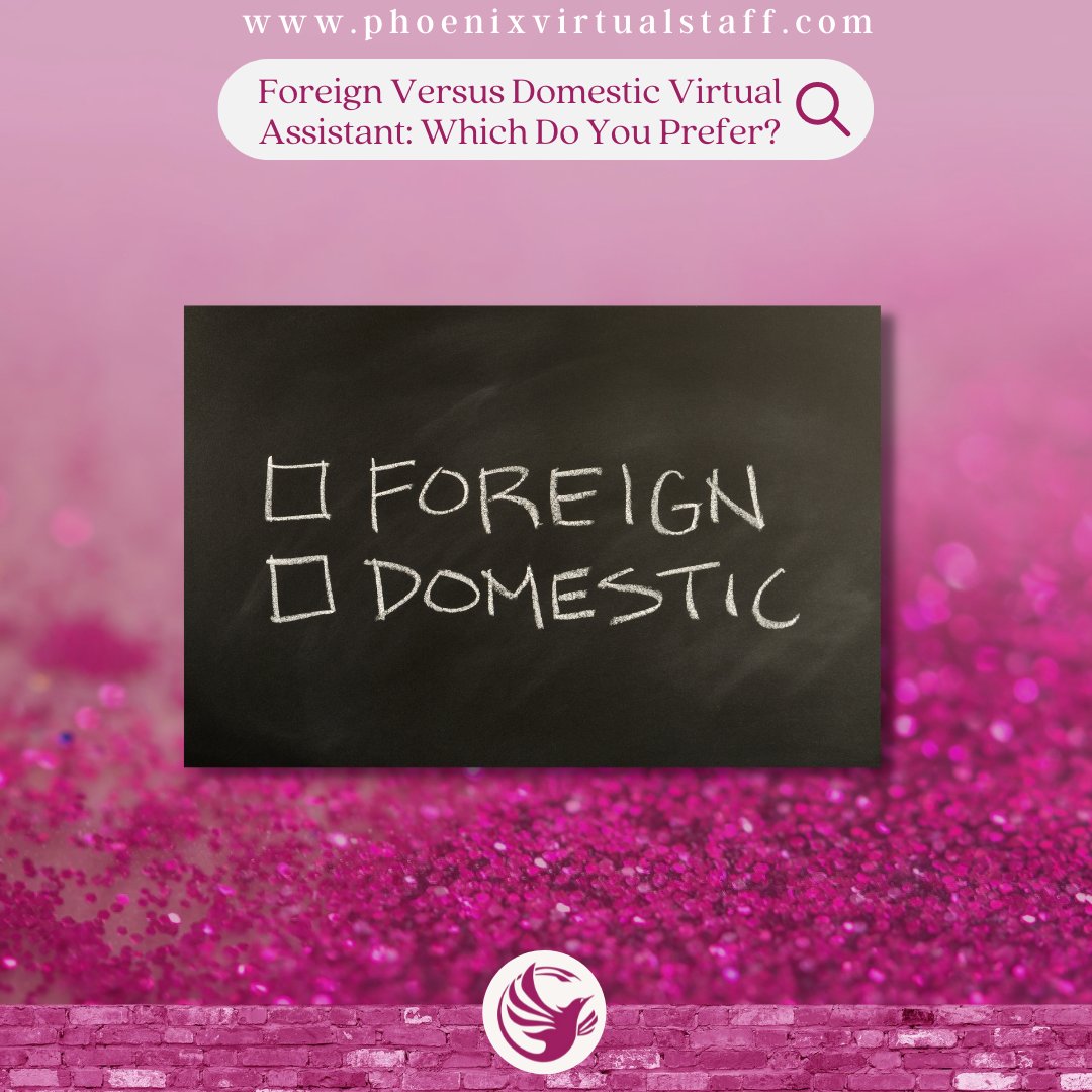 phoenixvs_'s tweet photo. Undecided about hiring a virtual assistant for your business? Understand the difference between a foreign virtual assistant and a domestic virtual assistant.

Read more:
https://t.co/vLC34eLlZ0

.
.
#virtualworkers #virtualwork #VirtualWorkOffice #virtualworkout #virtualworkouts https://t.co/9qONqEb3P5