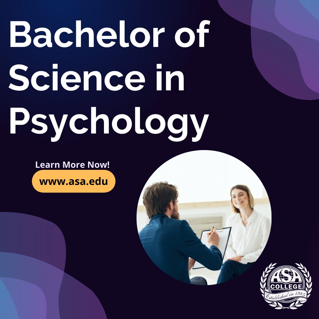 ASAHialeah's tweet photo. BACHELOR of SCIENCE IN PSYCHOLOGY 
-Wide choice of career paths 
-Learn how human behavior impacts an organization 
-Hands-on Faculty 
-Learn how human behavior impacts an organization education #asacollege
Learn more:https://t.co/UqoiRX1yE2 https://t.co/y1q2qVhHPf