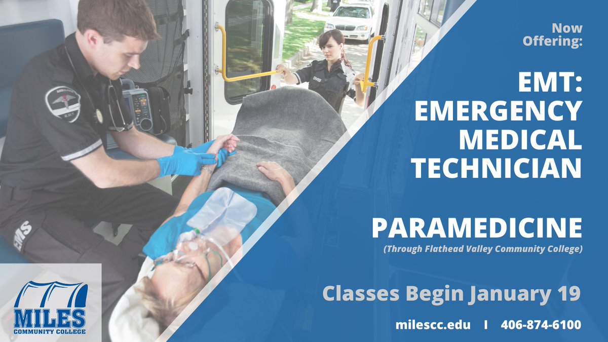 MCC is partnering with Flathead Valley Community College and local Miles City Fire &amp; Rescue to offer first responder training programs-EMT tuition is free for area residents! Read more here: bit.ly/MCCNewsParamed…