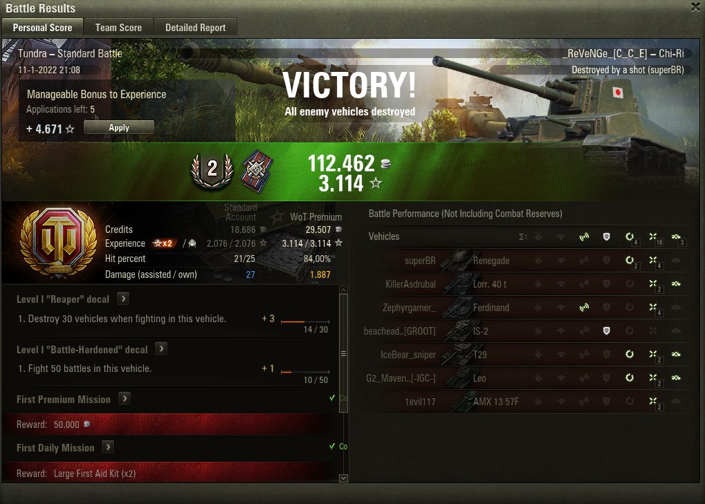 ReVeNGe1989's tweet photo. @worldoftanks IGN: _ReVeNGe_
Server: NA
Base XP: 1038 https://t.co/KZfBREy3bW