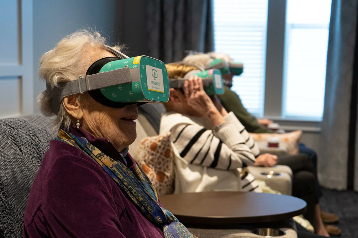 RyanBellGuide's tweet photo. #Rendever is a company whose products are targeted to the elderly. Its stated mission is to “overcome #SocialIsolation through the power of #VirtualReality and shared experience.”
#Seniors embrace company’s virtual reality experience https://t.co/z4AA9vSSCp https://t.co/PqxrlraRno