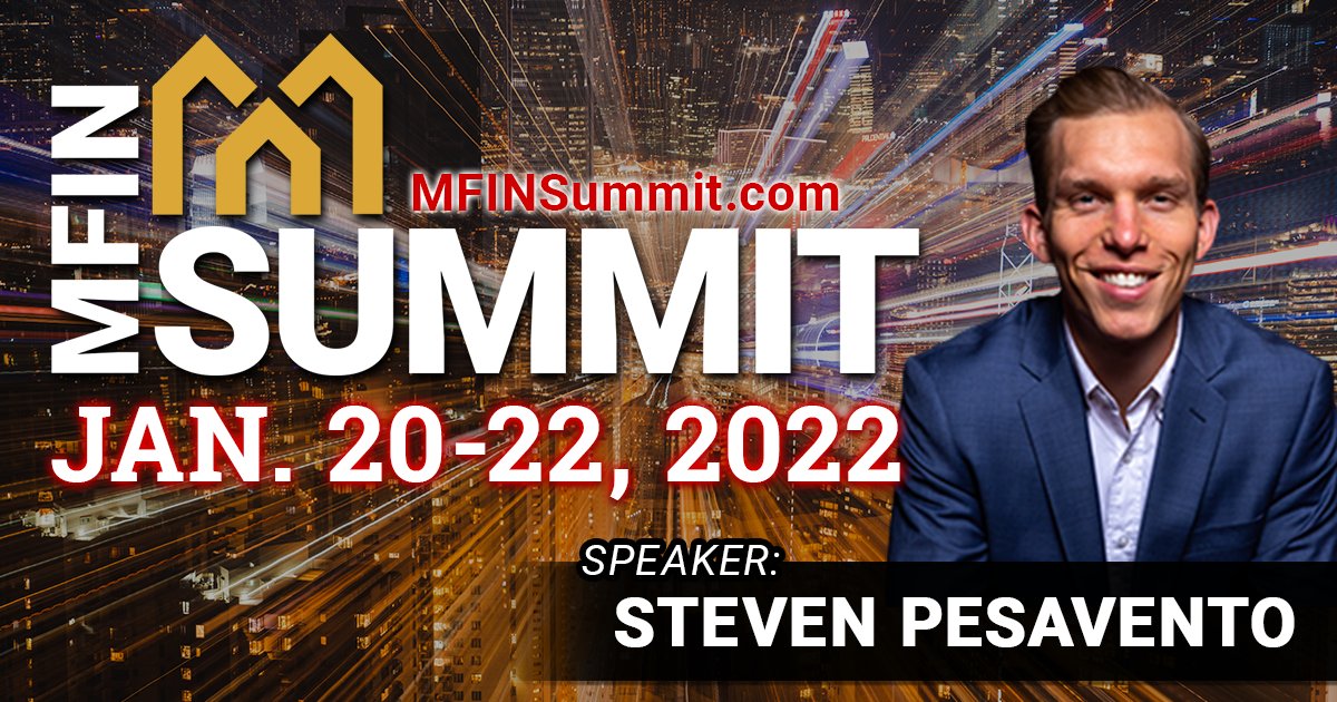 We are excited to announce that Steven Pesavento will be speaking at the #MFINSummit this January!

For more details and to get your ticket, please visit mfinsummit.com.

#multifamilyinvesting #multifamilyinvestornation #realestateinvesting #apartmentinvesting